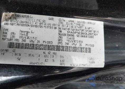 2016 Ford Focus S из США, поврежденный, VIN 1FADP3E26GL297301